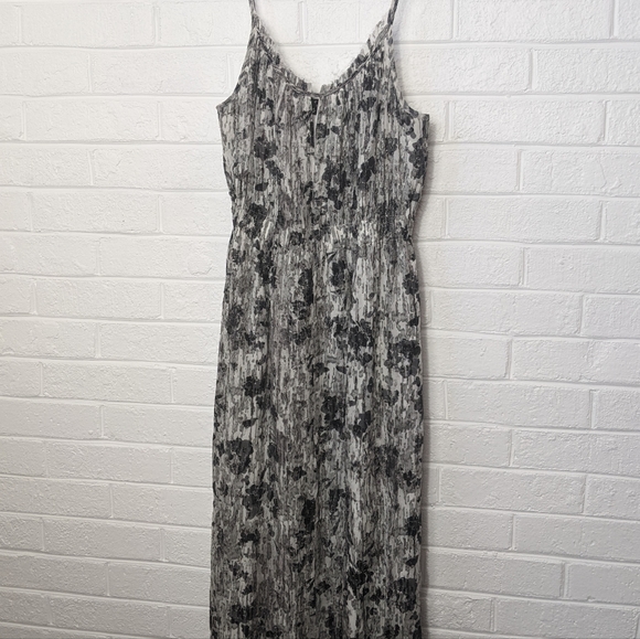 Theory Musea Silk Multi Black Shimmer Floral Maxi Dress - Picture 7 of 8